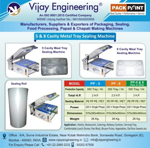 Food Meal Tray Sealing Machines Price List Mumbai - Image 3
