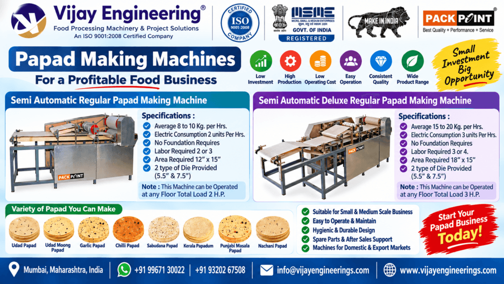 Papad Making Business Project Report | Vijay Engineering